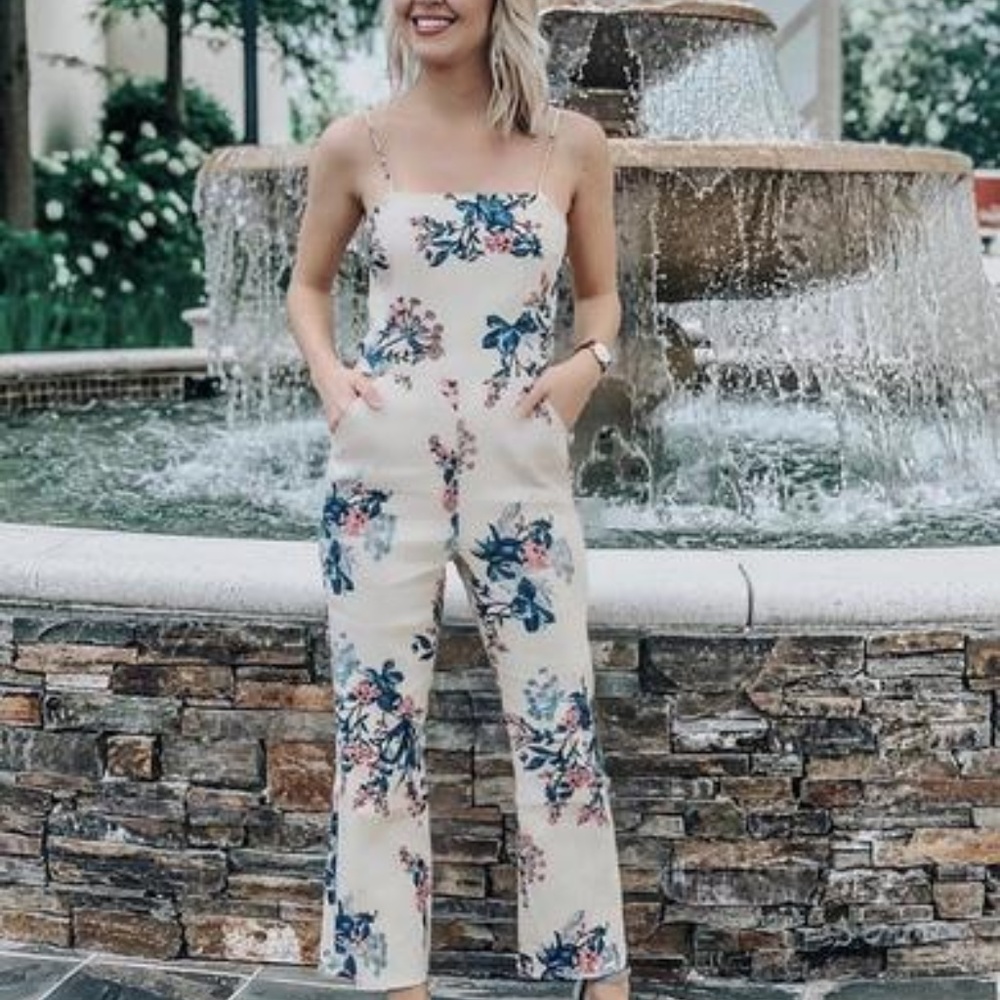 Leith cutout floral jumpsuit